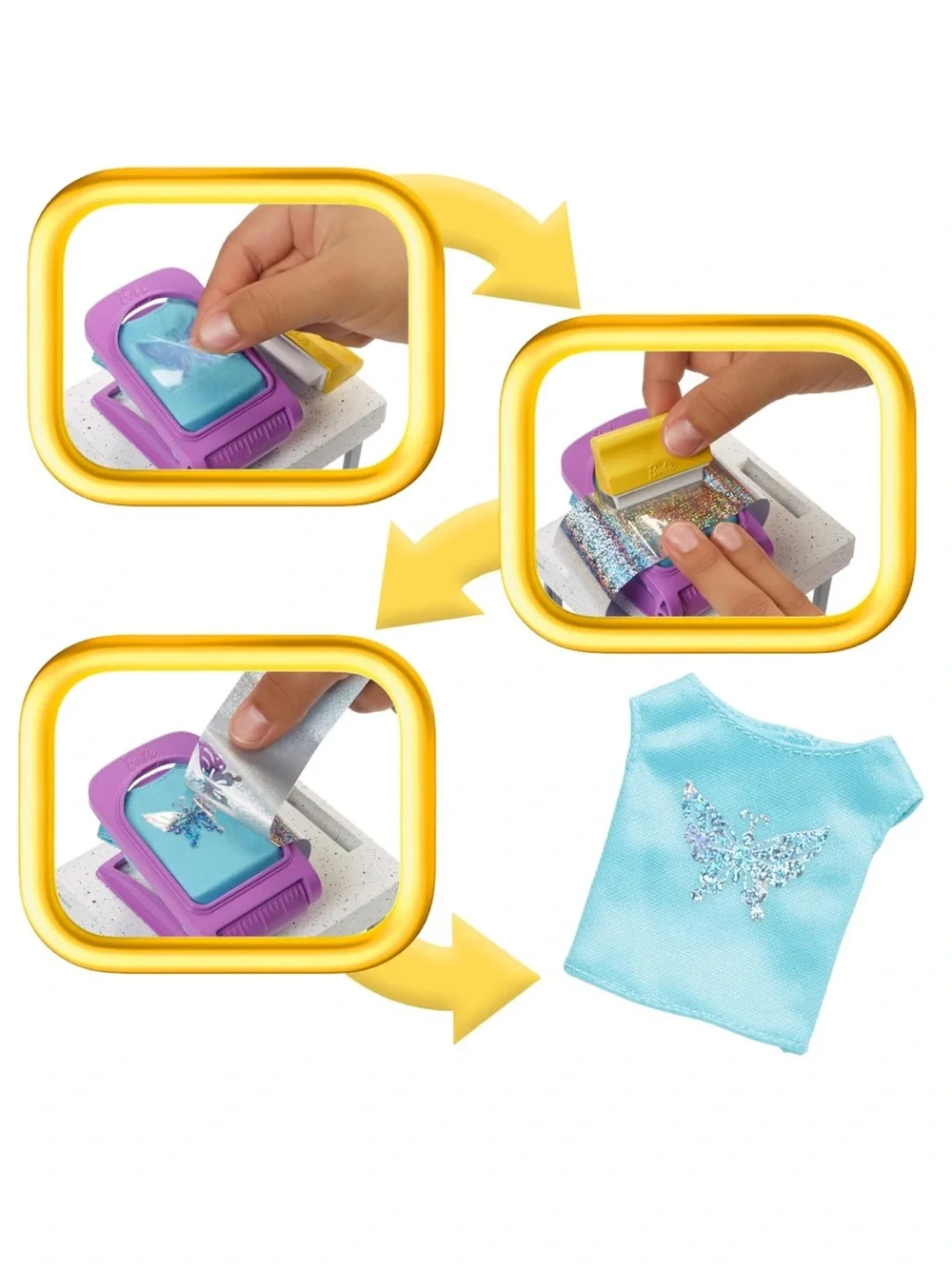 Barbie Make & Sell Boutique Playset w/ Foil Design Tools Clothes & Accessories
